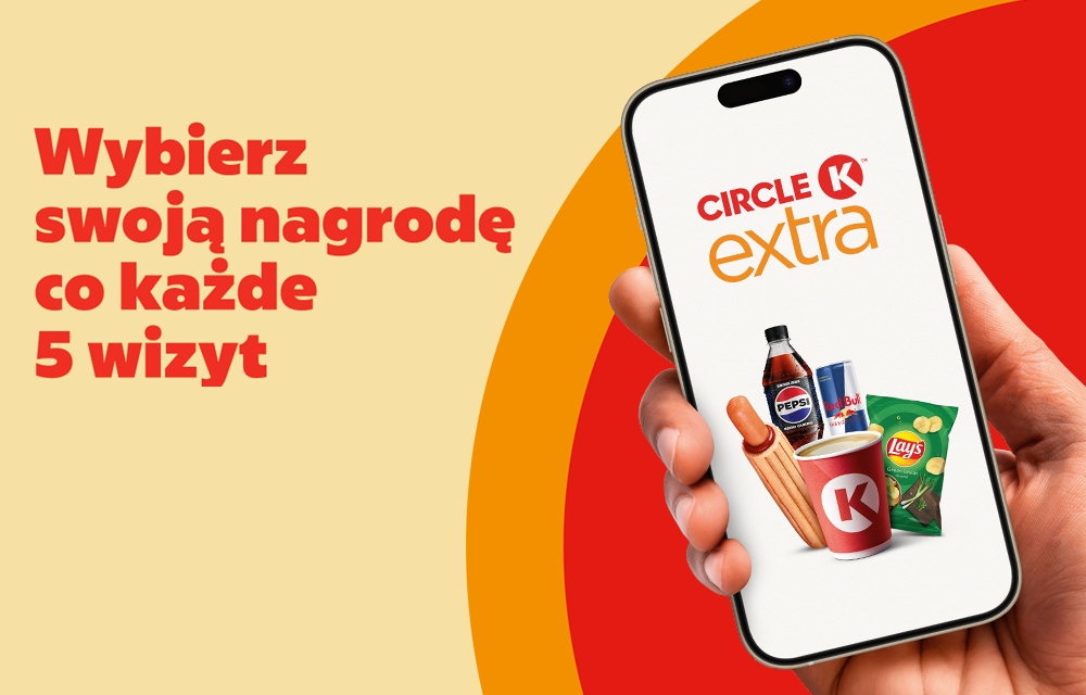 Grafika przedstawiająca przykładowe nagrody w Circle K extra