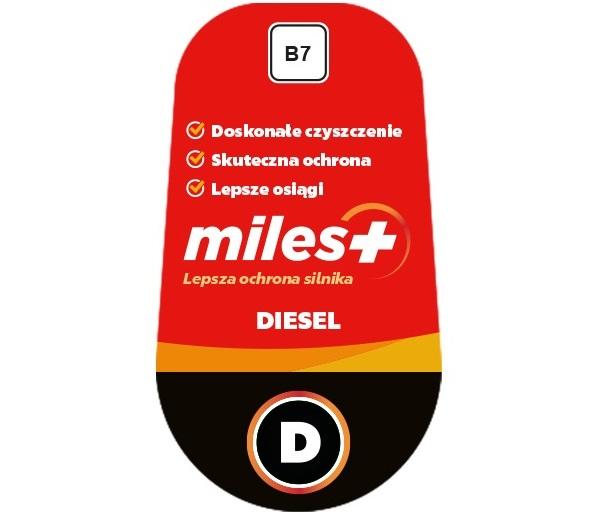 Etykieta paliwowa- olej napędowy miles plus