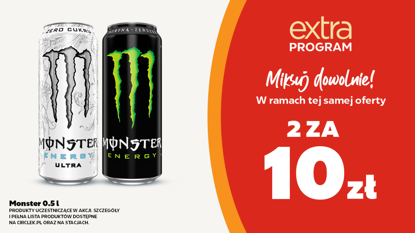 Grafika z promocją Monster Energy na stacjach Circle K